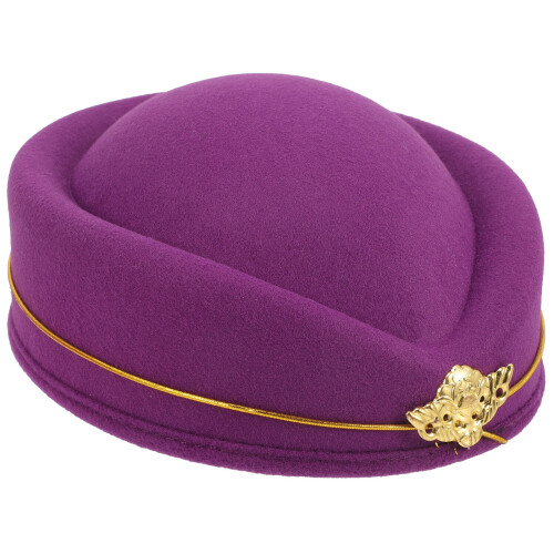 2Stk Violette Beret Hüte Flugbegleiter