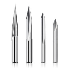 CNC Router Bits Set 1/4 and 1/8 Shank, Engraving Wood Carving Router Bit 6mm & 4mm, V-, Profile Bit, Tungsten Steel - 4PCS
