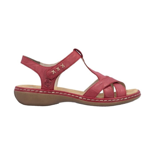 Rieker Sandales - RIEKER - Massa - Cuir - Rouge - Fermeture Scratch 1
