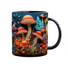 3D Magic Mushrooms Tasse Aus Keramik, Kreatives 3D-Fun-Space-Design, Tassen, BüRos, Mehrzweck-GeträNkebecher für Zuhause, BüRo, Wohnheim C