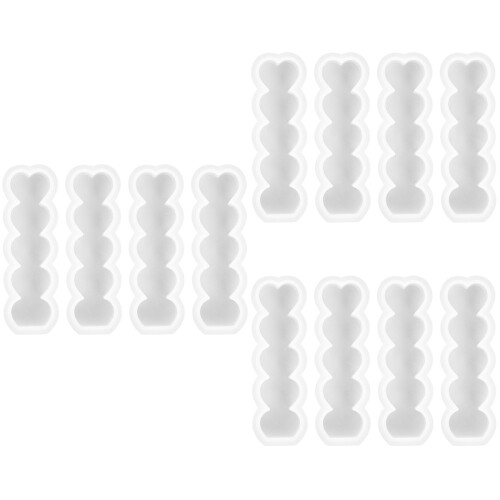 12Pcs Heart-Shaped Silicone Candle Molds for Valentines DIY Use