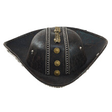 Classical Pirate Costume Hat Soft PU Cosplay Hat-Black