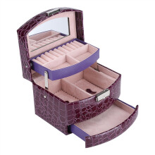 3-Layer Suede Jewelry Organiser Box