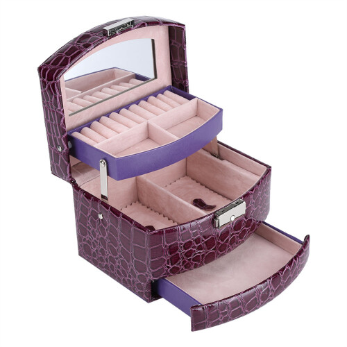 3-Layer Suede Jewelry Organiser Box