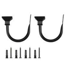 Set of 2 Square Metal Decorative Curtain Hold Backs, Wall Mounted Window Drapery Tiebacks for Bedroom, Livingroom, Office Come with Screws, Black