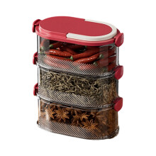 Clear Plastic Kitchen Storage Box With Clear View For-Red 3