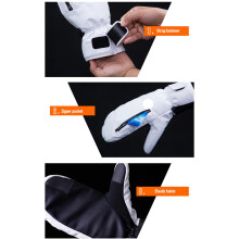 Anti-Slip Ski Mittens Touchscreen White