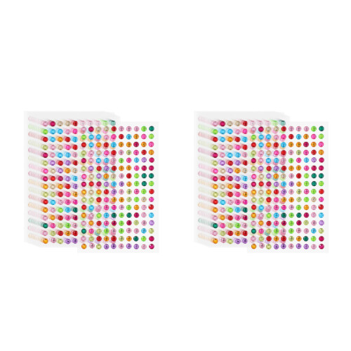 20Feuilles Autocollants Strass Multicolores Pour Décoration 1