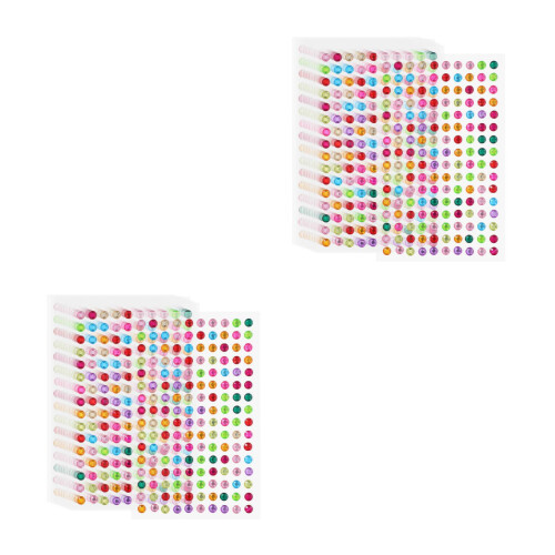 20Feuilles Autocollants Strass Multicolores Pour Décoration 2