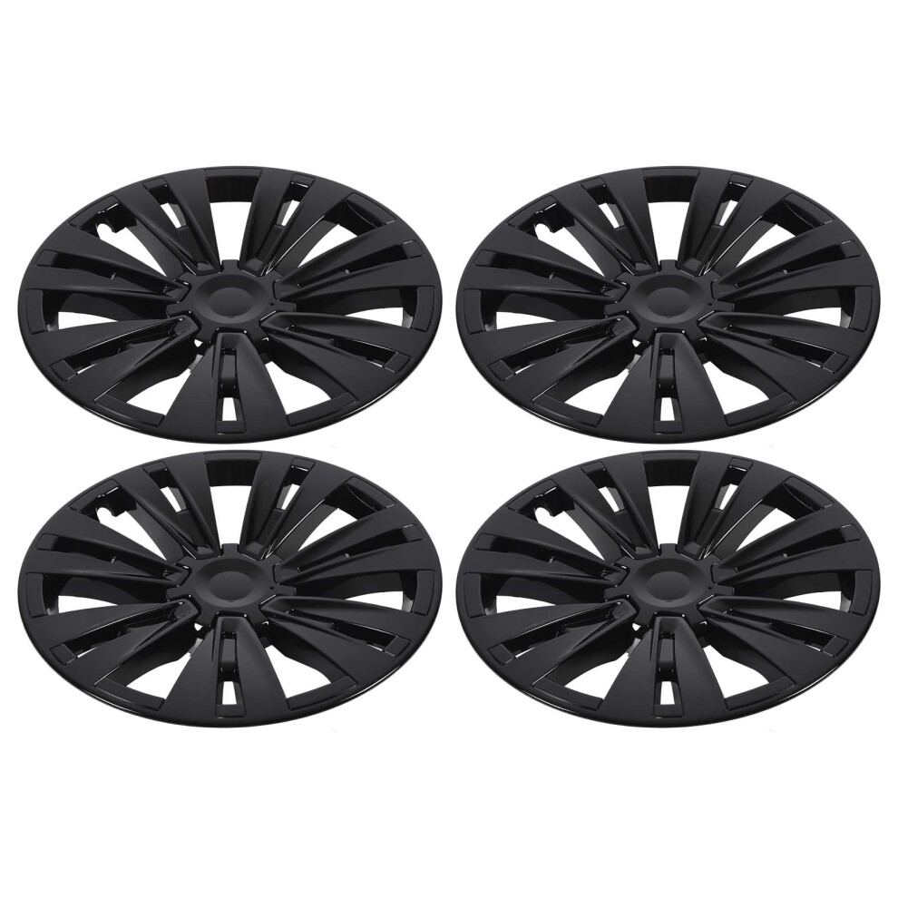 4X 19In Hub Caps For Tesla Model Y 2020-23 Black 7055741535192