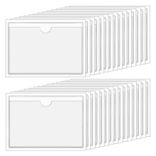 Doorzichtige Zelfklevende Zakken 4X6Inch Indexkaartzakken Hoezen Zelfklevend met Labelzakken aan de Bovenzijde (30 Stuks)