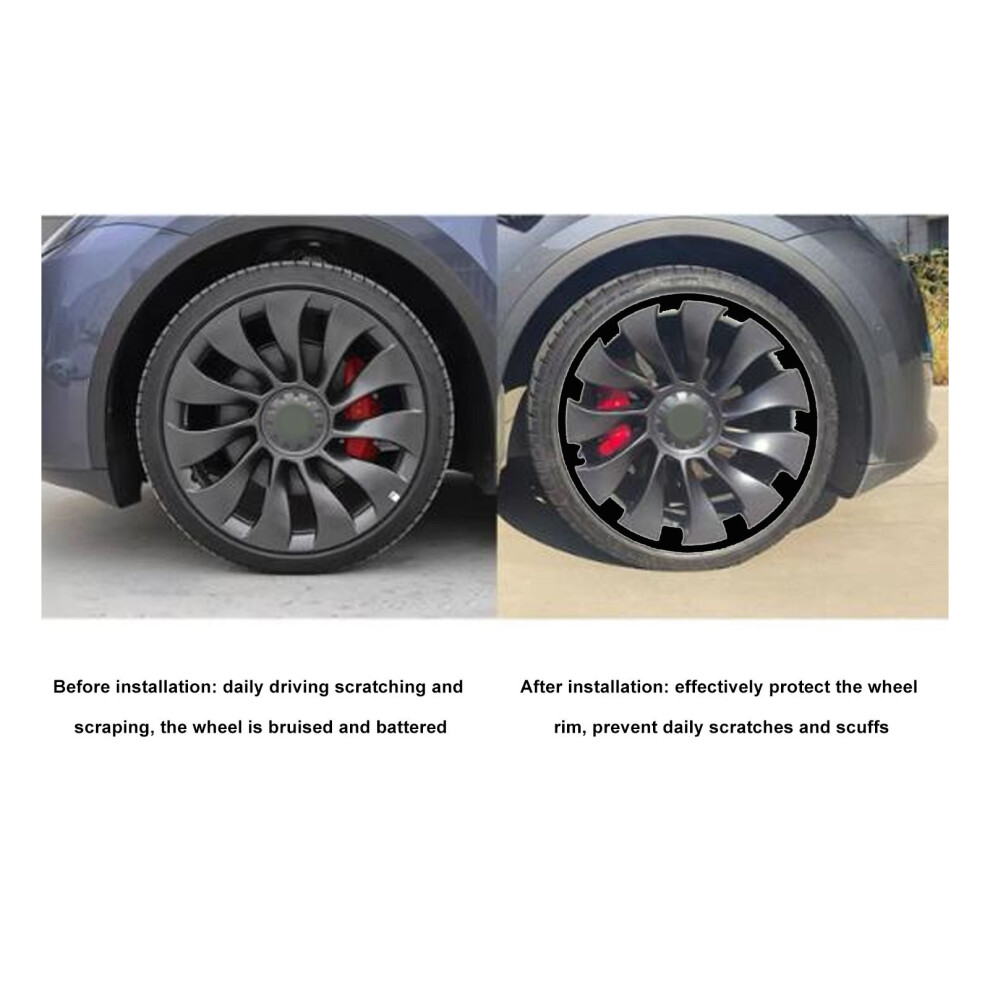 4Pcs Tesla Model Y Rim Protectors 21In Dark/Grey 7055741535512