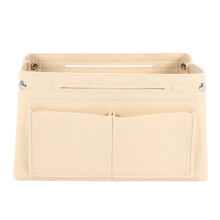Beige Women Fashion  Cloth Inner Bag Fits in Insert Handbag Multi-Pockets Cosmetic Bags Storage Personal Belongings Organizer