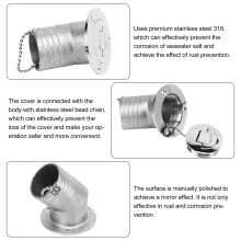 Stainless Steel 45 Boat Deck Filler 50mm
