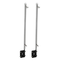 2X 14 Pollici Supporto per Asta Bandiera Acciaio Inossidabile 7/8 Pollici Supporto per Binario Da 1 Pollice per Barca / Yacht