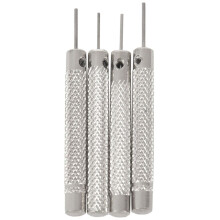 4-Teiliges Uhrenreparaturwerkzeug Stifttreiber 0,7 Mm / 0,8 Mm / 0,9 Mm / 1,0 Mm Uhrmacherband, Armband, Stahlstanzer, Gliederstiftentferner