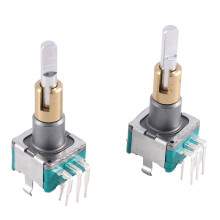 2 Piezas EC11EBB24C03 Codificador de Doble Eje con Interruptor 30 NúMero de Posicionamiento 15 Manija de Punto de Pulso 25Mm