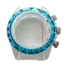 39-Mm-Uhrengehäuse, Saphirglasgehäuse für Quarzuhrwerke VK63, Tragbares Uhrenzubehör, Blau