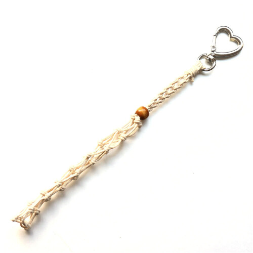 Braided Key Ring Handmade Net Pocket Accessory-White