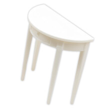 Detailed Half Moon Shape Console Table Miniature Doll-White