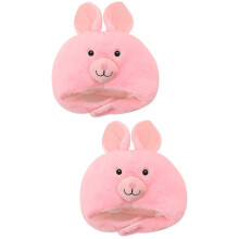 2Pcs Pink Bunny Ear Plush Hat for Party Cosplay and Birthday Decor