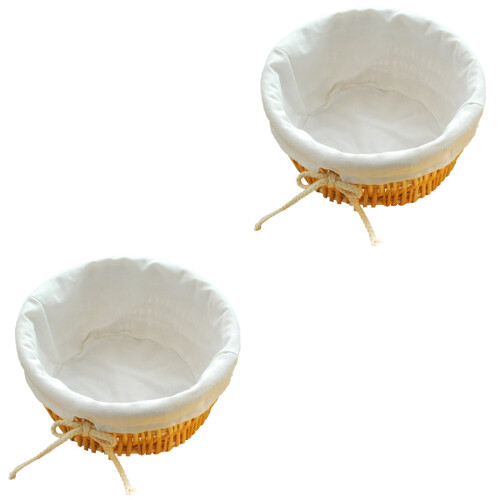 2Pcs Modern Woven Bread Baskets with Liner for Home and Restaurant Use 1