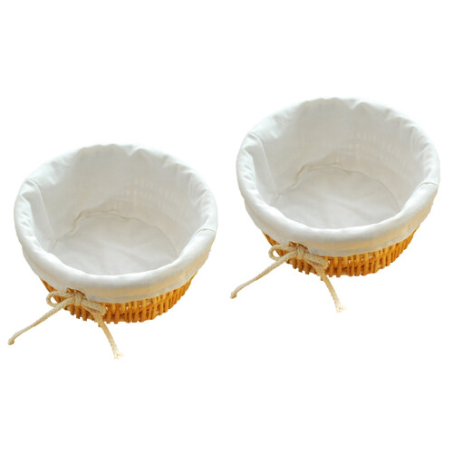 2Pcs Modern Woven Bread Baskets with Liner for Home and Restaurant Use 2