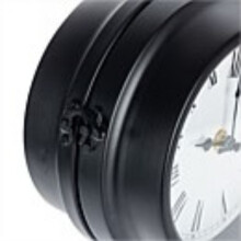 Large Retro Double Sided Station Clock Outdoor Garden Wall Clock with Thermometer
