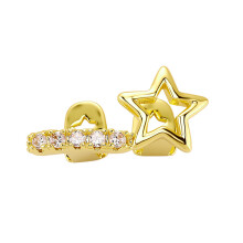 Stervorm koperen tandheelkundige grills mond sieraden-Goud