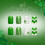 24Pcs White Glitters Press On Nail Green Clovers Design Short 5