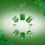 24Pcs White Glitters Press On Nail Green Clovers Design Short 7