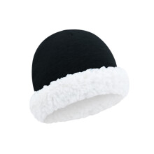 Babymütze aus Lammfleece, warmes Design, weiche,-Schwarz