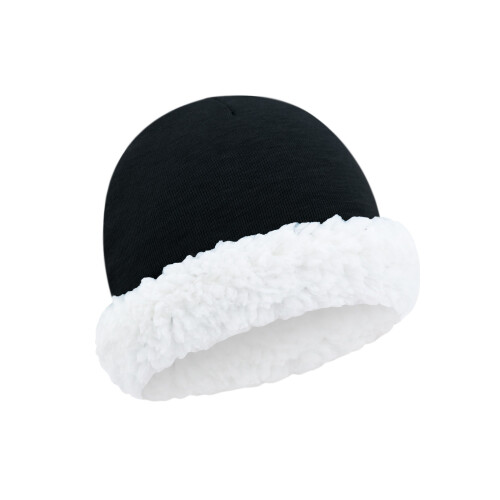Babymütze aus Lammfleece, warmes Design, weiche,-Schwarz