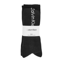(7 UK-11 UK, Black) Calvin Klein Mens Lettering Crew Socks (Pack of 3)