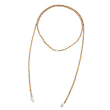 Rice Bead Necklace Long Length Sweater Chain Offering-Champagne
