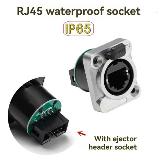 10PCS Ethernet Rj45 Chassis Socket NE8FDP Ethernet Pass Through Connector IP65 Waterproof A 1