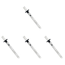 4St Pocket Ruler Roestvrij Staal Meetliniaal Met Metalen Clip