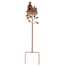 Garden Bird House with Pole Metal Bird Feeders Garden Stakes Bird Houses for Courtyard Backyard Patio Outdoor Style E