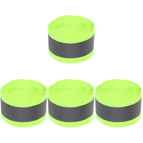 4Rollen Groene Reflecterende Webbing Outdoor Polyester Naaibare Strips