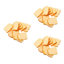 30St Realistisch Faux Toast Brood Slices PVC Lichtgeel Voor Display