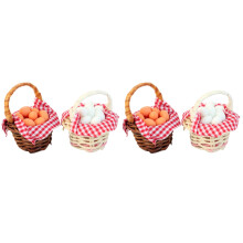 4St Miniatuureieren in Mandje Voor Kinderspeelgoed En Huiskamerdecor
