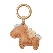 Elegant Leather Keychain Cartoon Horse Styles For Keys Or-brown