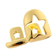 Unique Star Copper Grillzs Dental Body Jewelry for Hip Hop-Gold