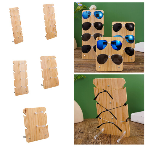 Solid Wood Eyewear Storage Stand Display Holder Rack with-4 pay 2
