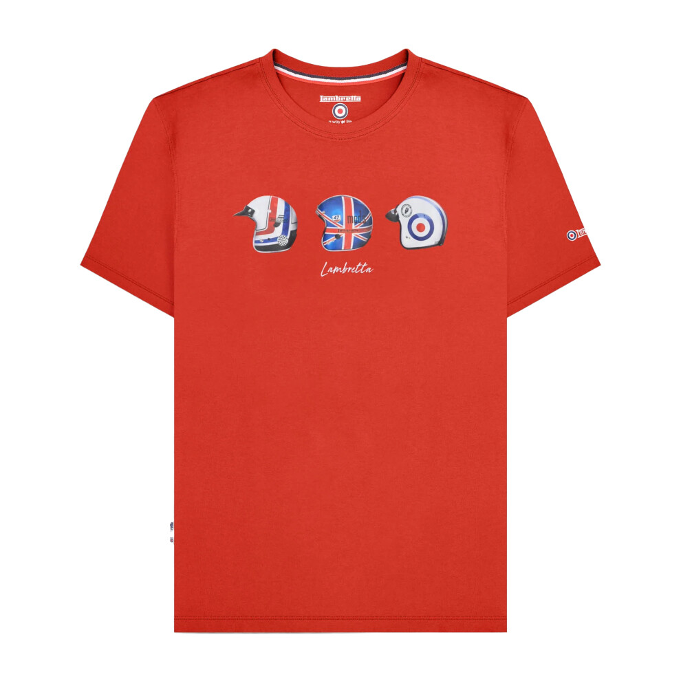 Lambretta (S, Red) Mens Ss25 Helmet T-Shirt