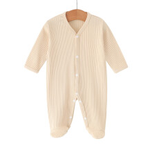 Infant Baby Romper Easy Snap Closure Jumpsuit For Quick-apricot