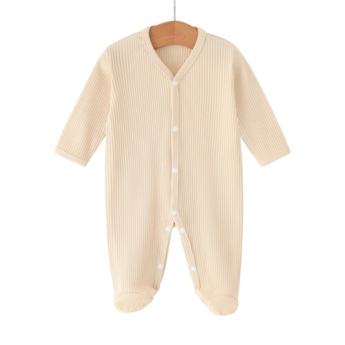 Infant Baby Romper Easy Snap Closure Jumpsuit For Quick-apricot