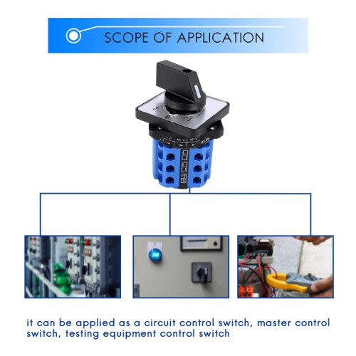 3 Positions -Off- Changeover Control Rotary Cam  20A 2
