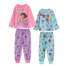 (3-4 Years, Multicoloured) Dora The Explorer Childrens/Kids Character Long Pyjama Set (Pack of 2)