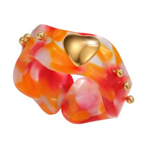 Modern Art Resin Ring User Friendly Material Fashion Finger-Red